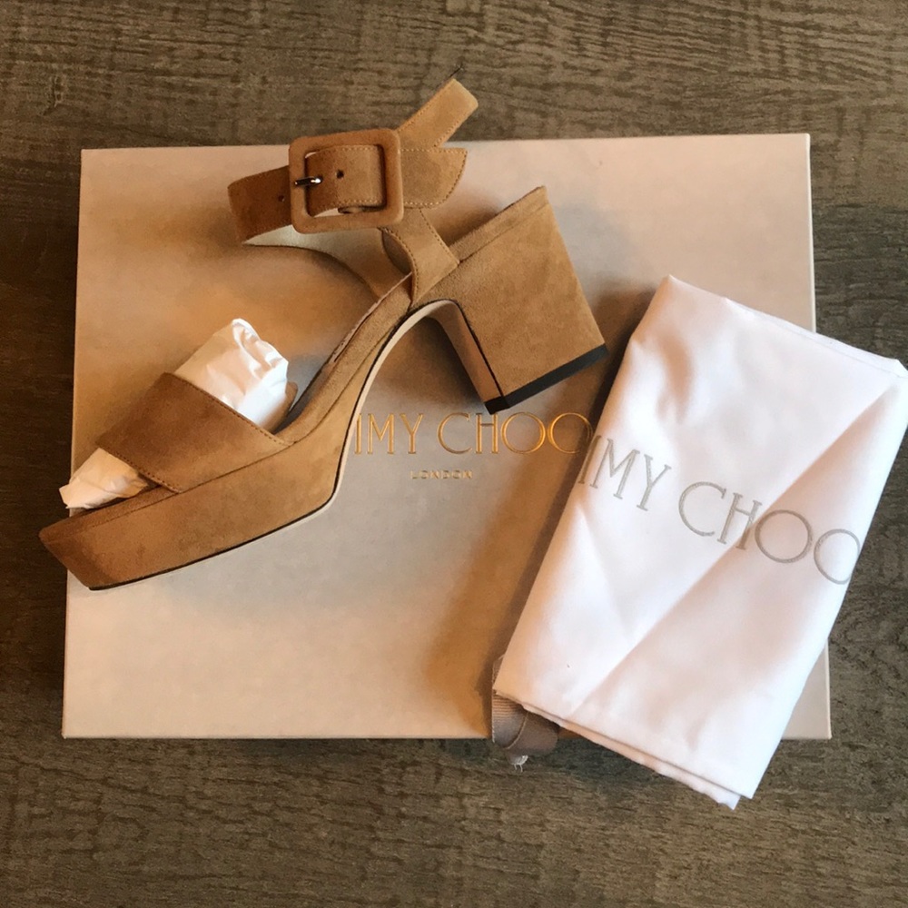 Jimmy Choo “Harriet” suede platform sandals